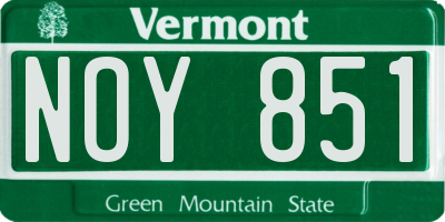 VT license plate NOY851
