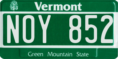VT license plate NOY852