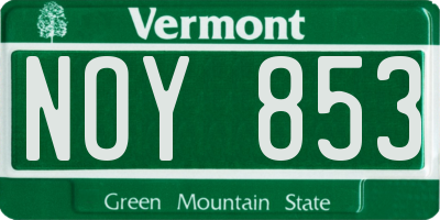 VT license plate NOY853
