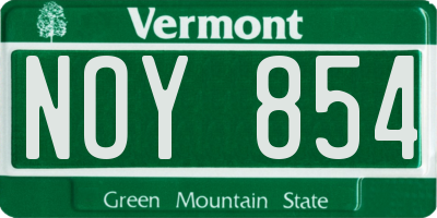 VT license plate NOY854