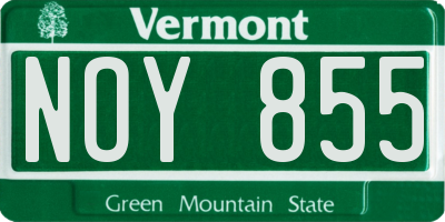 VT license plate NOY855