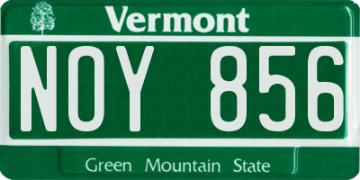 VT license plate NOY856