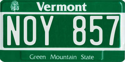 VT license plate NOY857