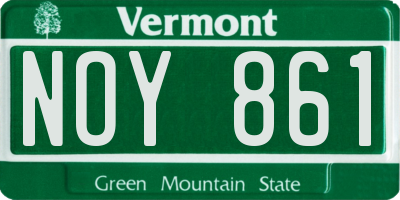 VT license plate NOY861