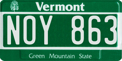 VT license plate NOY863