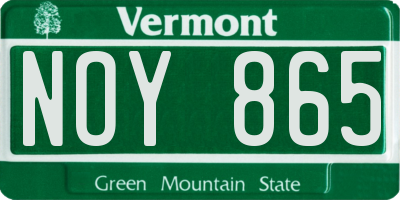 VT license plate NOY865