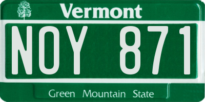 VT license plate NOY871