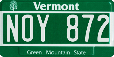 VT license plate NOY872