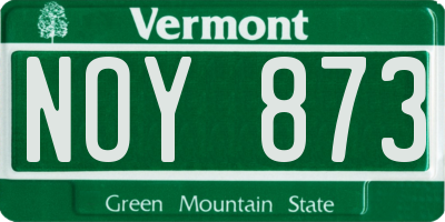 VT license plate NOY873