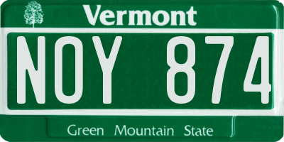 VT license plate NOY874
