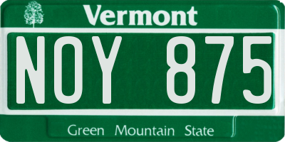 VT license plate NOY875