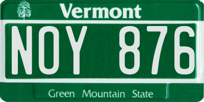 VT license plate NOY876