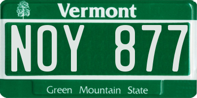VT license plate NOY877