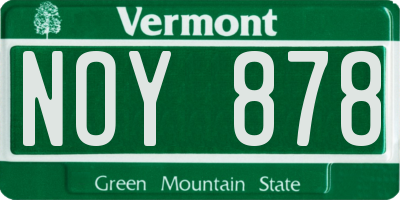 VT license plate NOY878