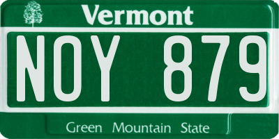 VT license plate NOY879