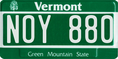 VT license plate NOY880