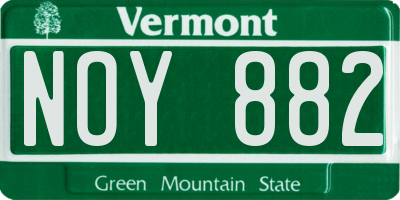 VT license plate NOY882