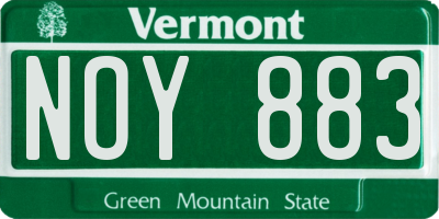 VT license plate NOY883