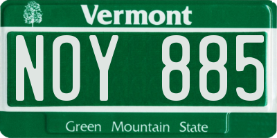 VT license plate NOY885