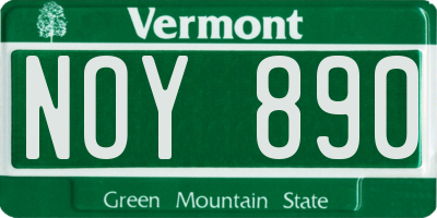 VT license plate NOY890