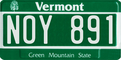 VT license plate NOY891