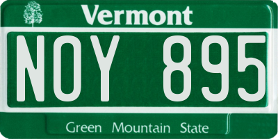 VT license plate NOY895