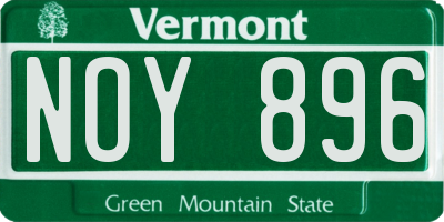 VT license plate NOY896