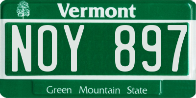 VT license plate NOY897