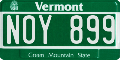 VT license plate NOY899
