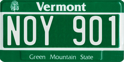 VT license plate NOY901