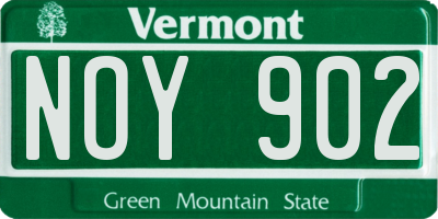 VT license plate NOY902