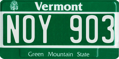 VT license plate NOY903