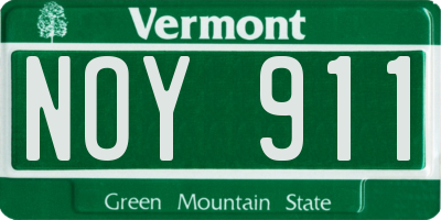 VT license plate NOY911