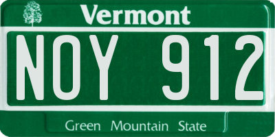 VT license plate NOY912