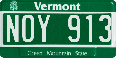 VT license plate NOY913