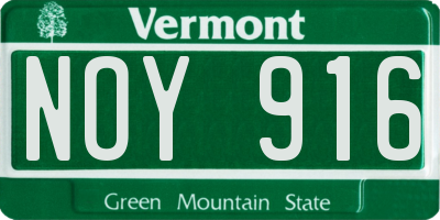 VT license plate NOY916