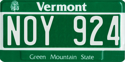 VT license plate NOY924