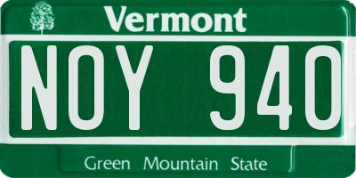 VT license plate NOY940