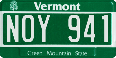 VT license plate NOY941