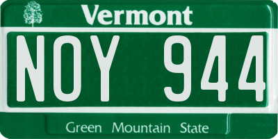 VT license plate NOY944
