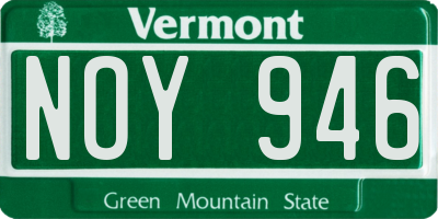 VT license plate NOY946