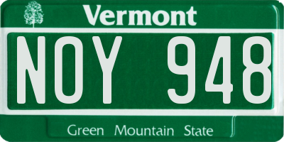 VT license plate NOY948