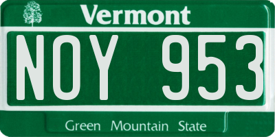 VT license plate NOY953