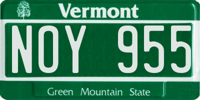 VT license plate NOY955