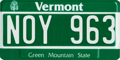 VT license plate NOY963