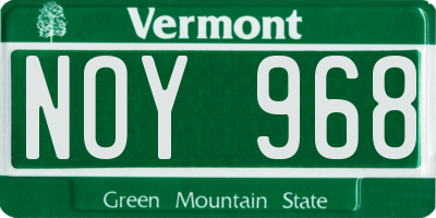 VT license plate NOY968