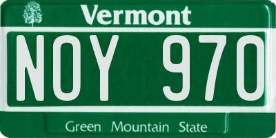 VT license plate NOY970