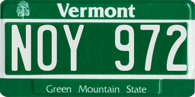 VT license plate NOY972
