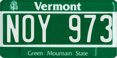 VT license plate NOY973