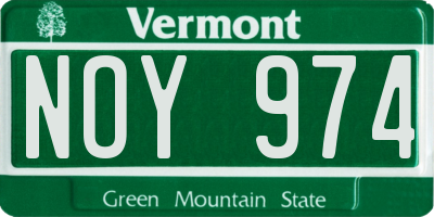 VT license plate NOY974